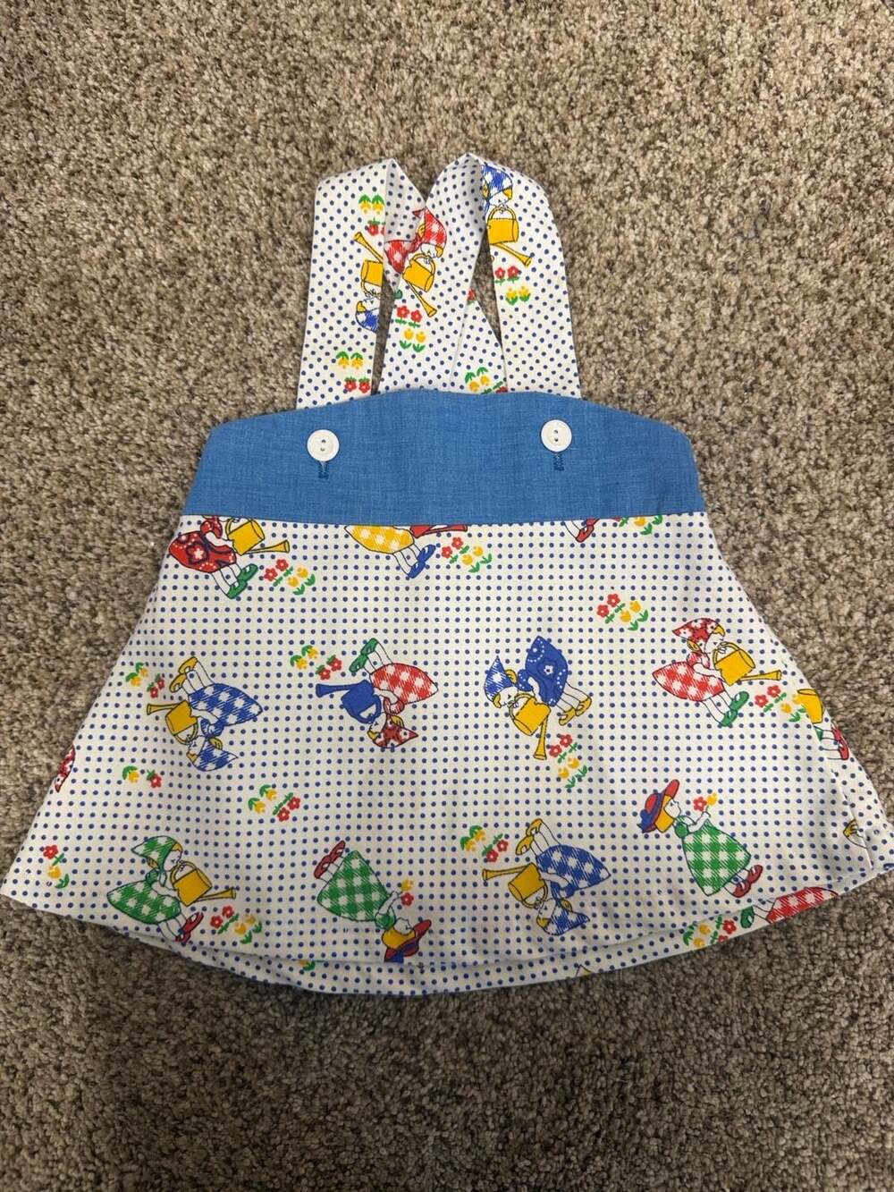 Vintage Health-tex Toddler Sleeveless Gardening Print Dress Size 2T
